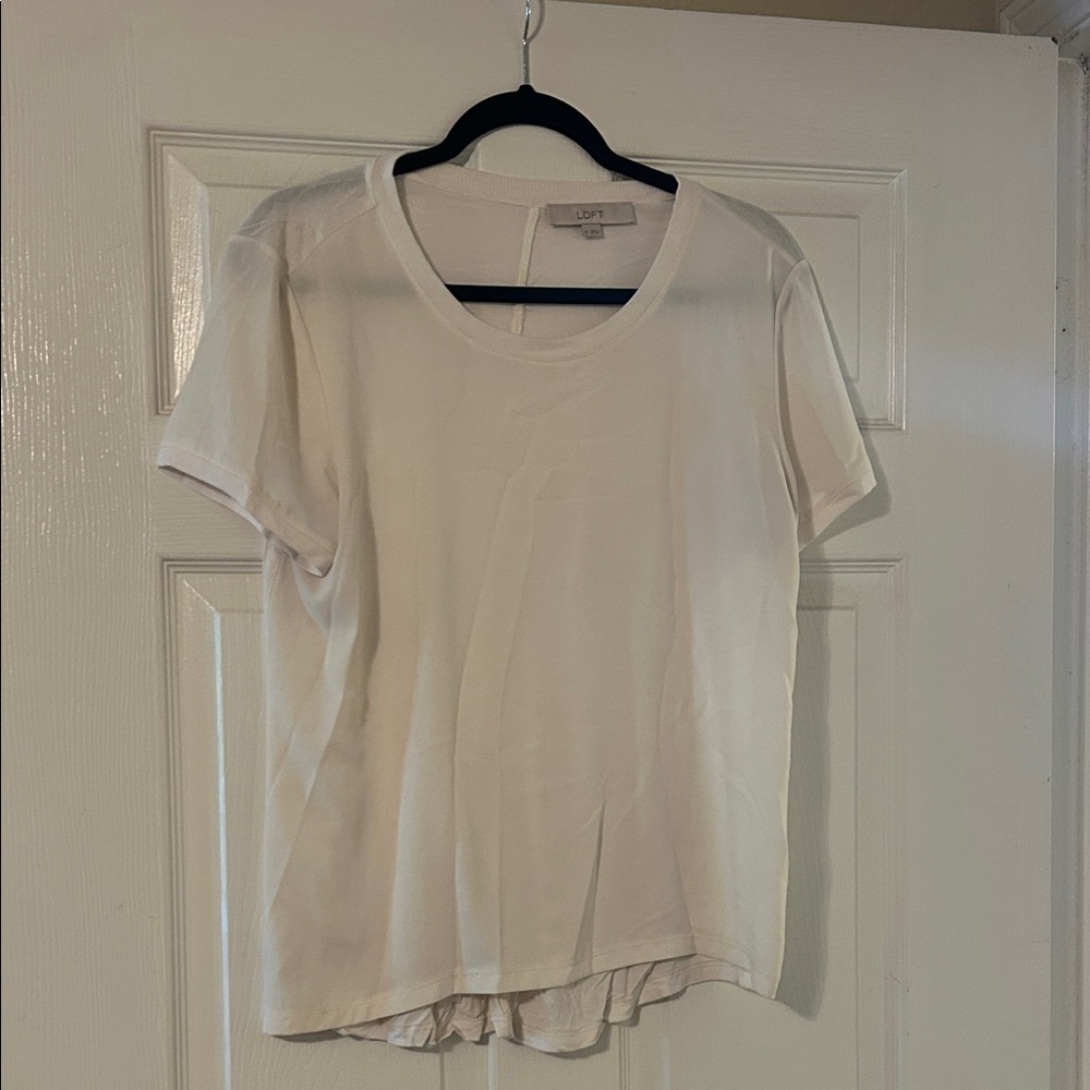 LOFT Cream Short Sleeve Tee